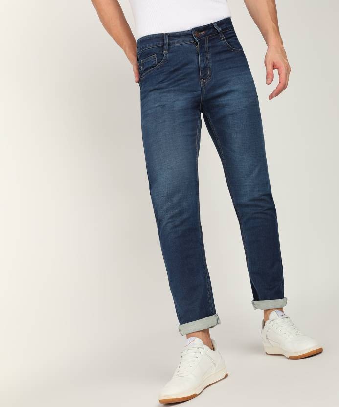 Men Skinny Mid Rise Blue Jeans