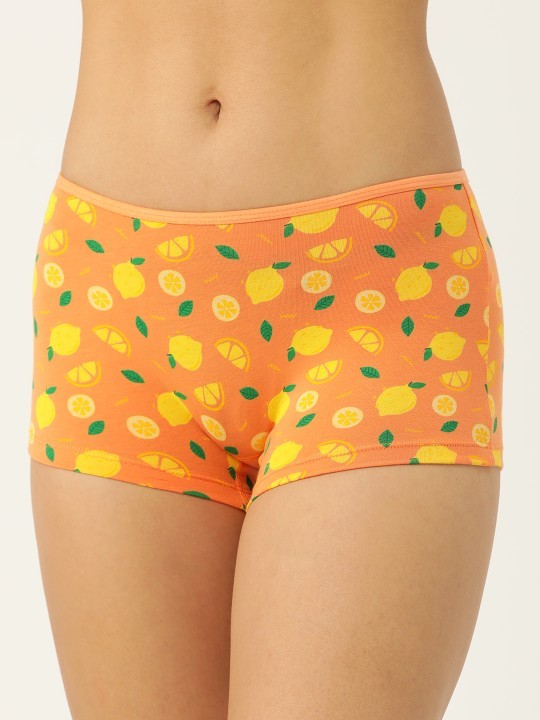 Leading Lady Pack Of 3 Printed Assorted Mid-Rise Boy Shorts