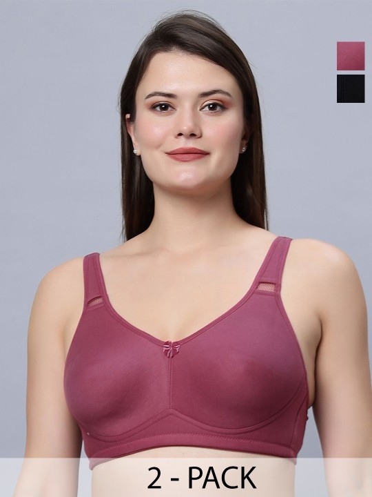 In Care Pack of 2 Solid Full Coverage Bra