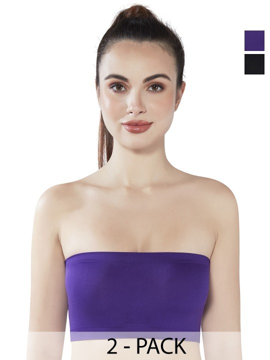 PLUMBURY Women Pack Of 2 Full Coverage Bandeau Bra