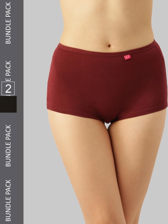 Dollar Missy Pack of 2 Solid Inner Elasticated Boy Shorts Panty MMBB-141S-R3-OE2-PO2