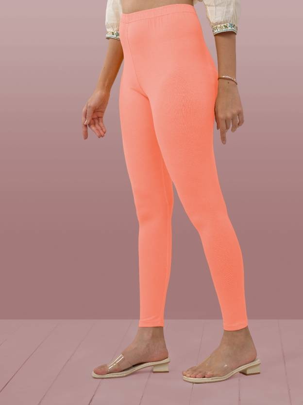 Lyra Ankle Length Western Wear Legging  (Pink, Solid)