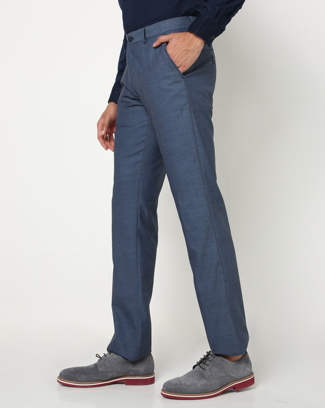 Slim Fit Flat-Front Trousers