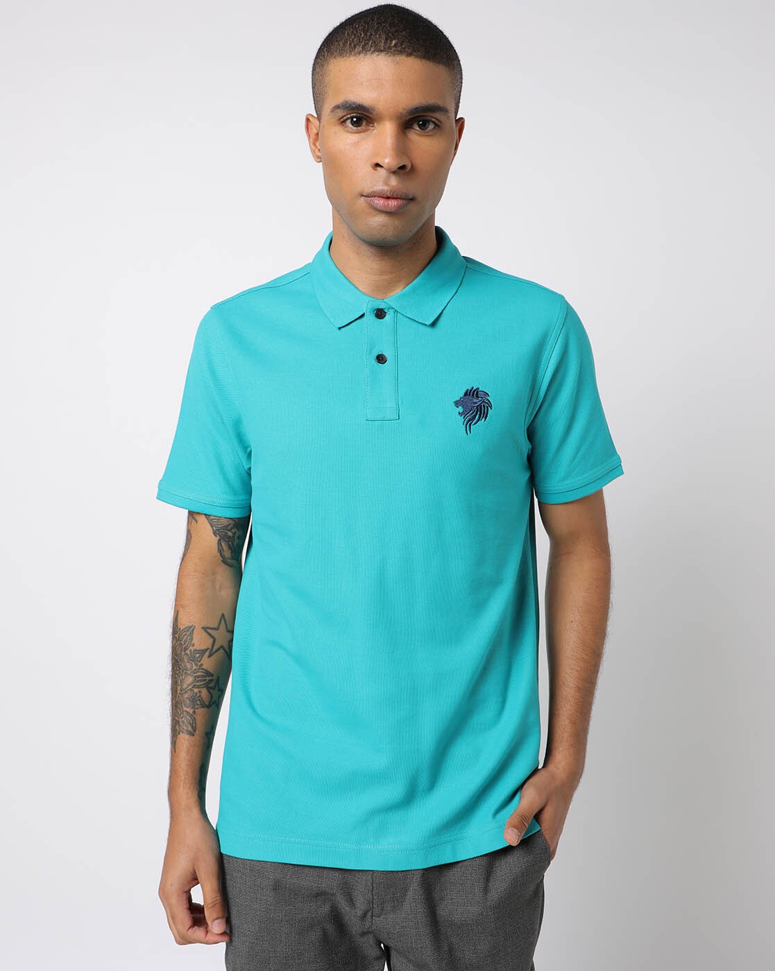 Regular Fit Polo T-Shirt with Embroidered Logo