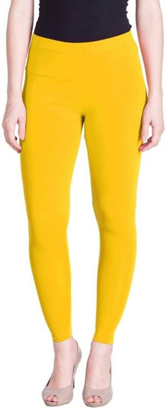 LUX LYRA Ankle Length Ethnic Wear Legging  (Yellow, Solid)