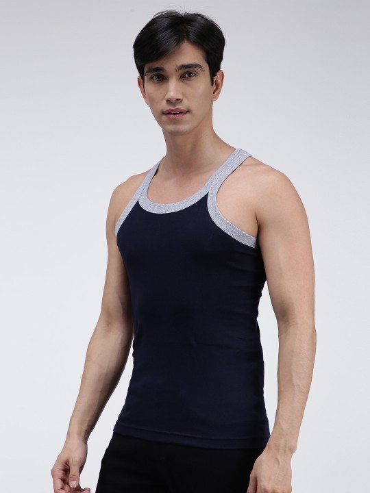 AMUL COMFY Pack Of 3 Pure Cotton Innerwear Vests AC-GVEST-NVY-XS